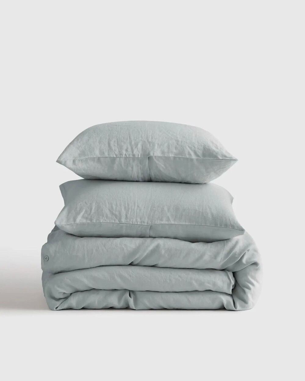 New Quince 100% European Flax Linen Duvet Cover Set King Cal King 2 Shams Mist